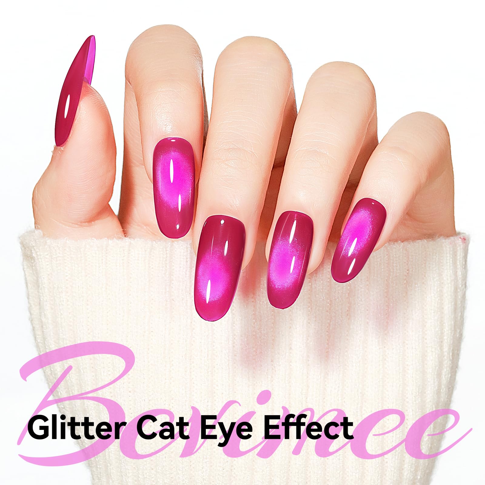 Bevimee before and after nails showing longer-lasting glossy finish