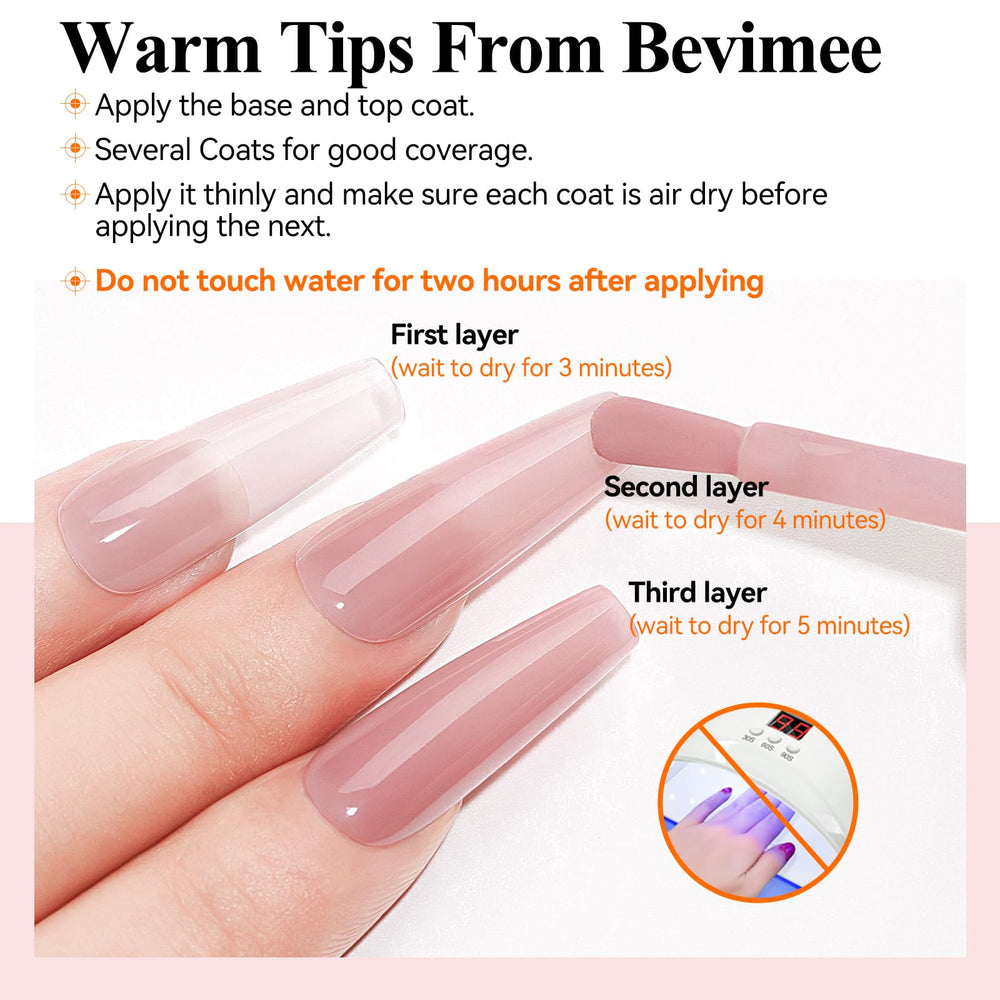 Bevimee brush stroke demonstrating smooth application and even coverage benefit