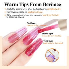 Bevimee brush stroke shimmer detail proving smooth application and dense glitter