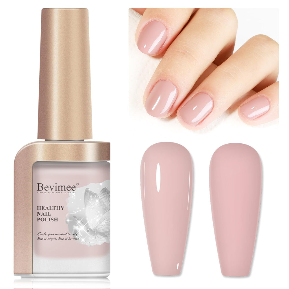 Bevimee bottle front packaging showing 12ML and natural nude shade benefit quick application