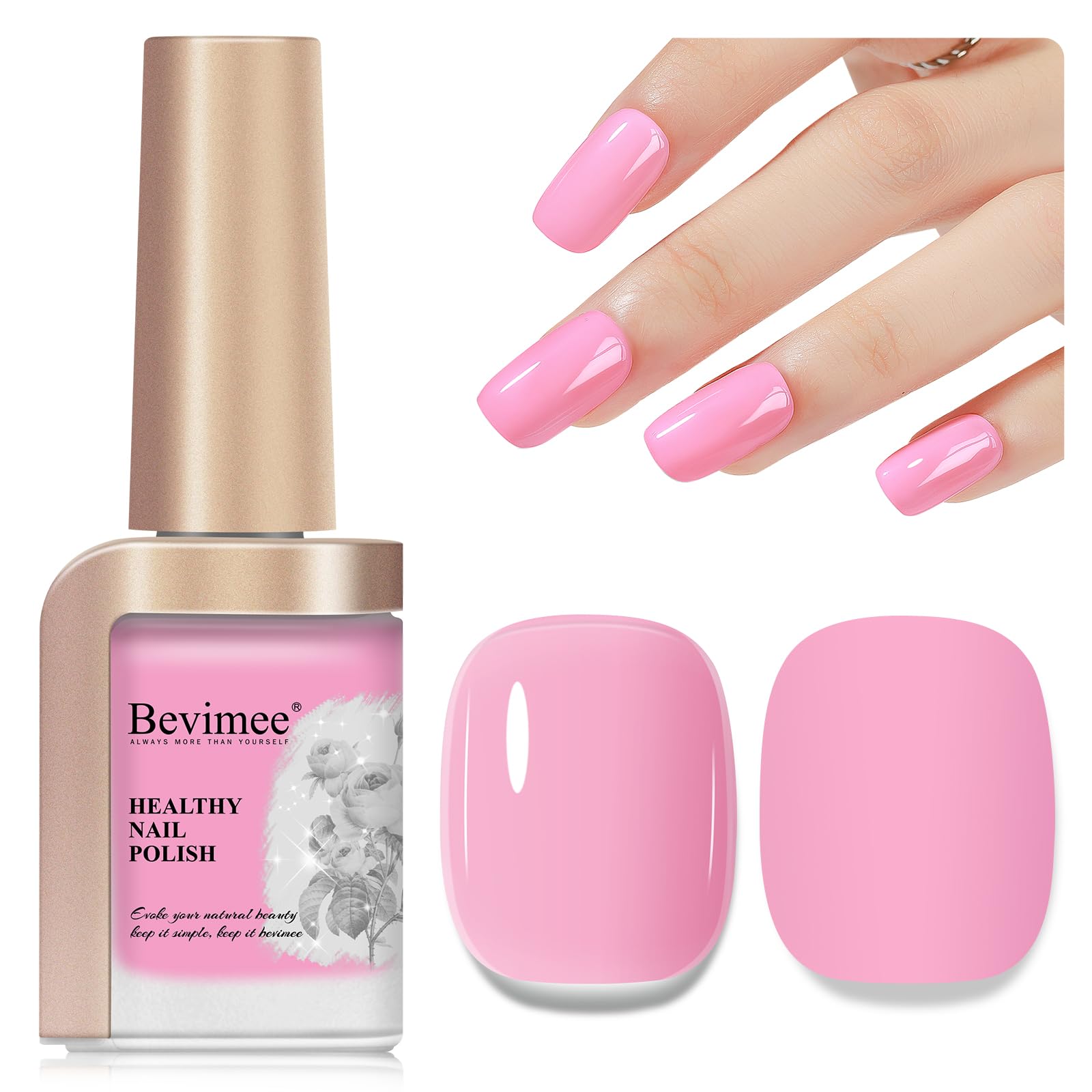 Bevimee front packaging showing light pink shade and benefits