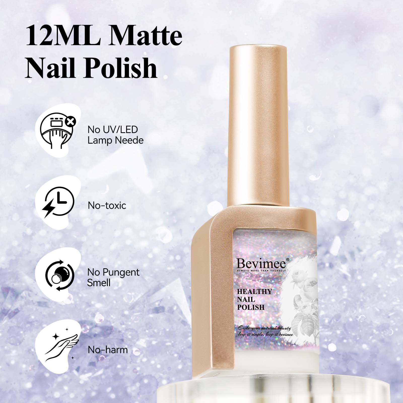 Bevimee label detail with ingredient clarity and vegan benefit