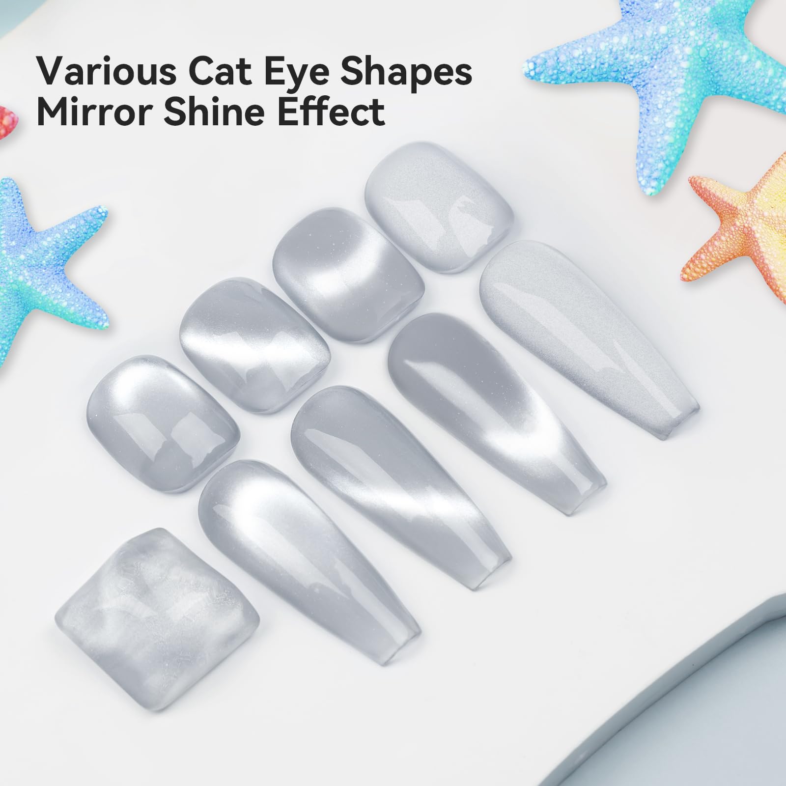 Bevimee magnetic stick beside polish illustrating easy cat-eye effect creation