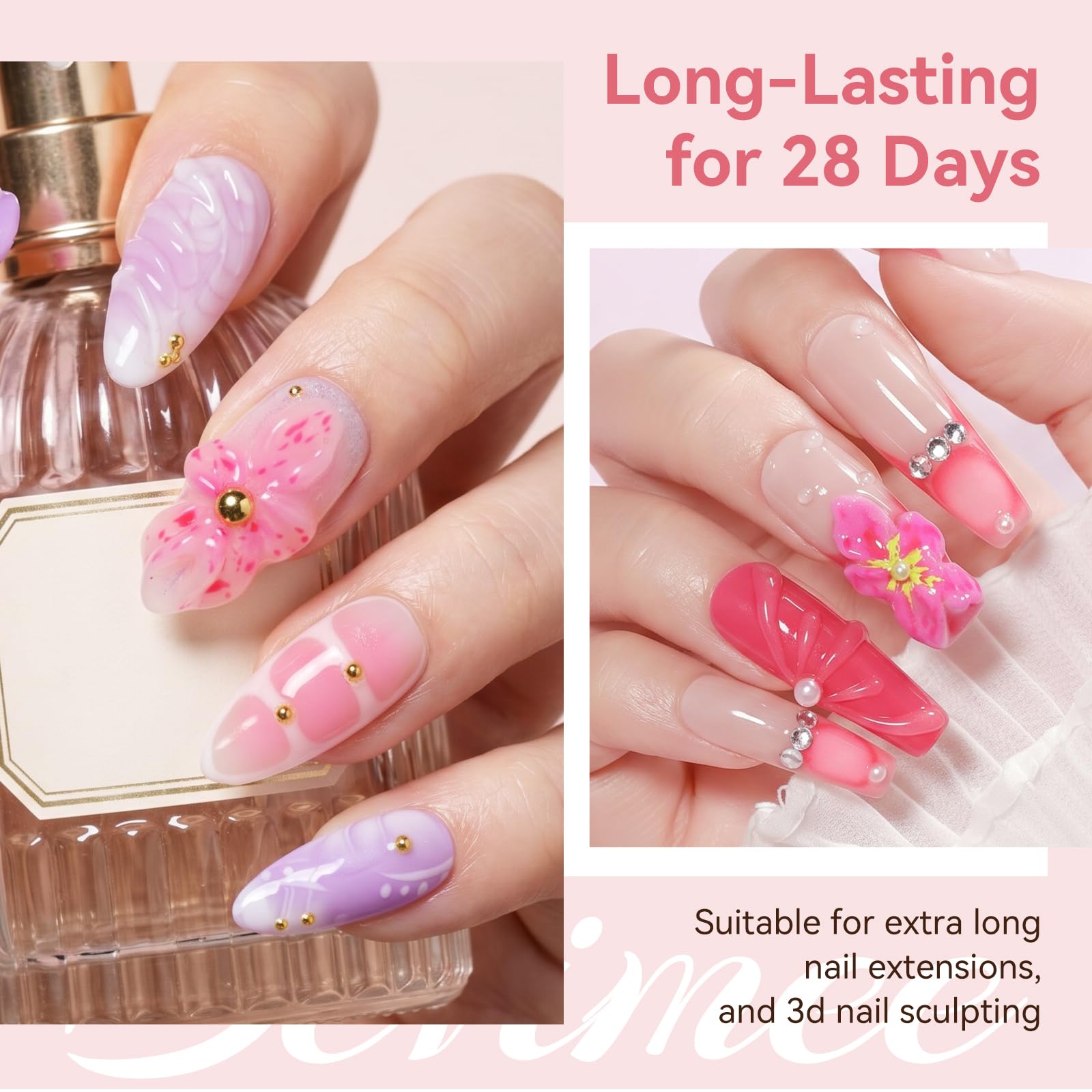 Bevimee gel being shaped on nail demonstrating quick extension benefit