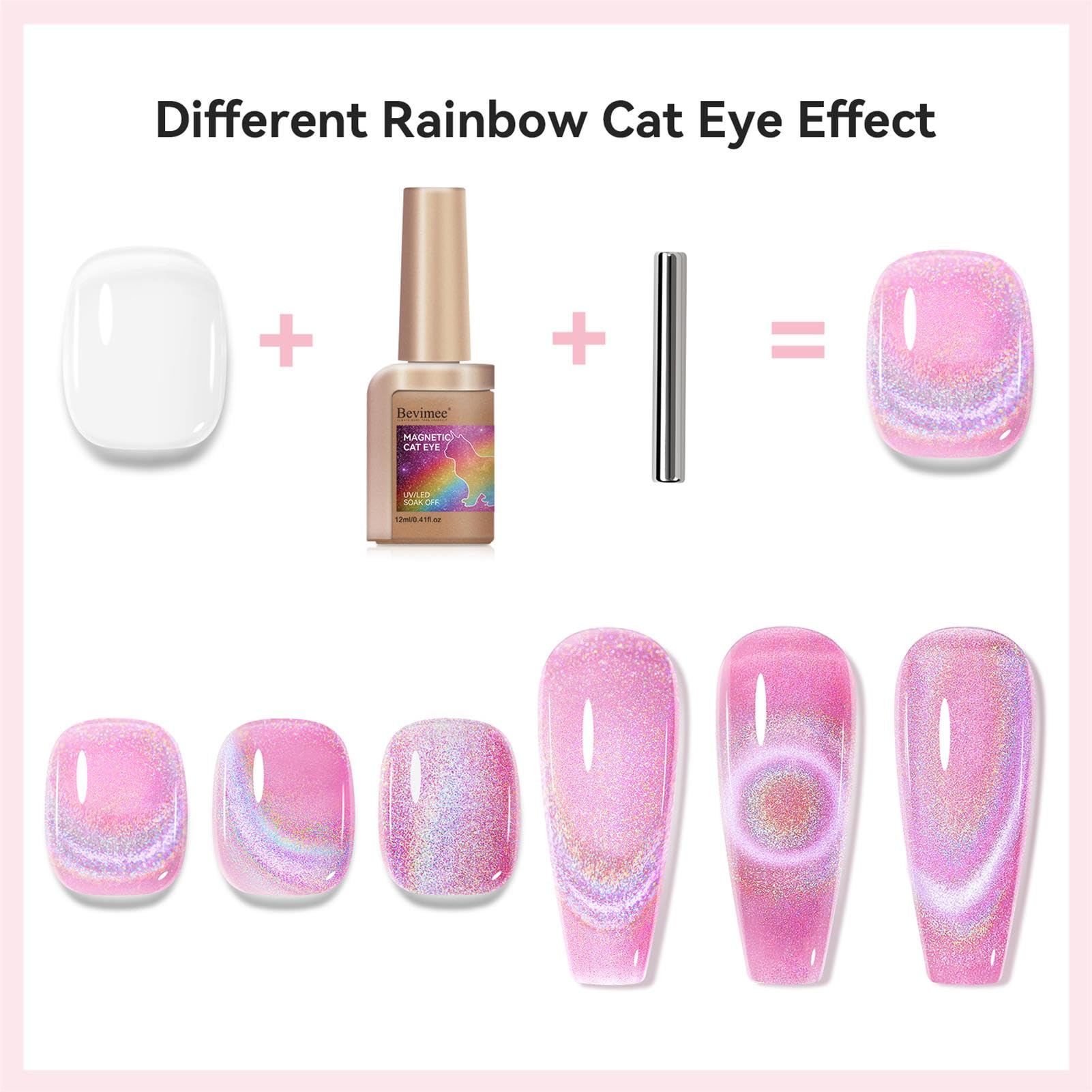 Bevimee polished nails in use showing iridescent party-ready shine