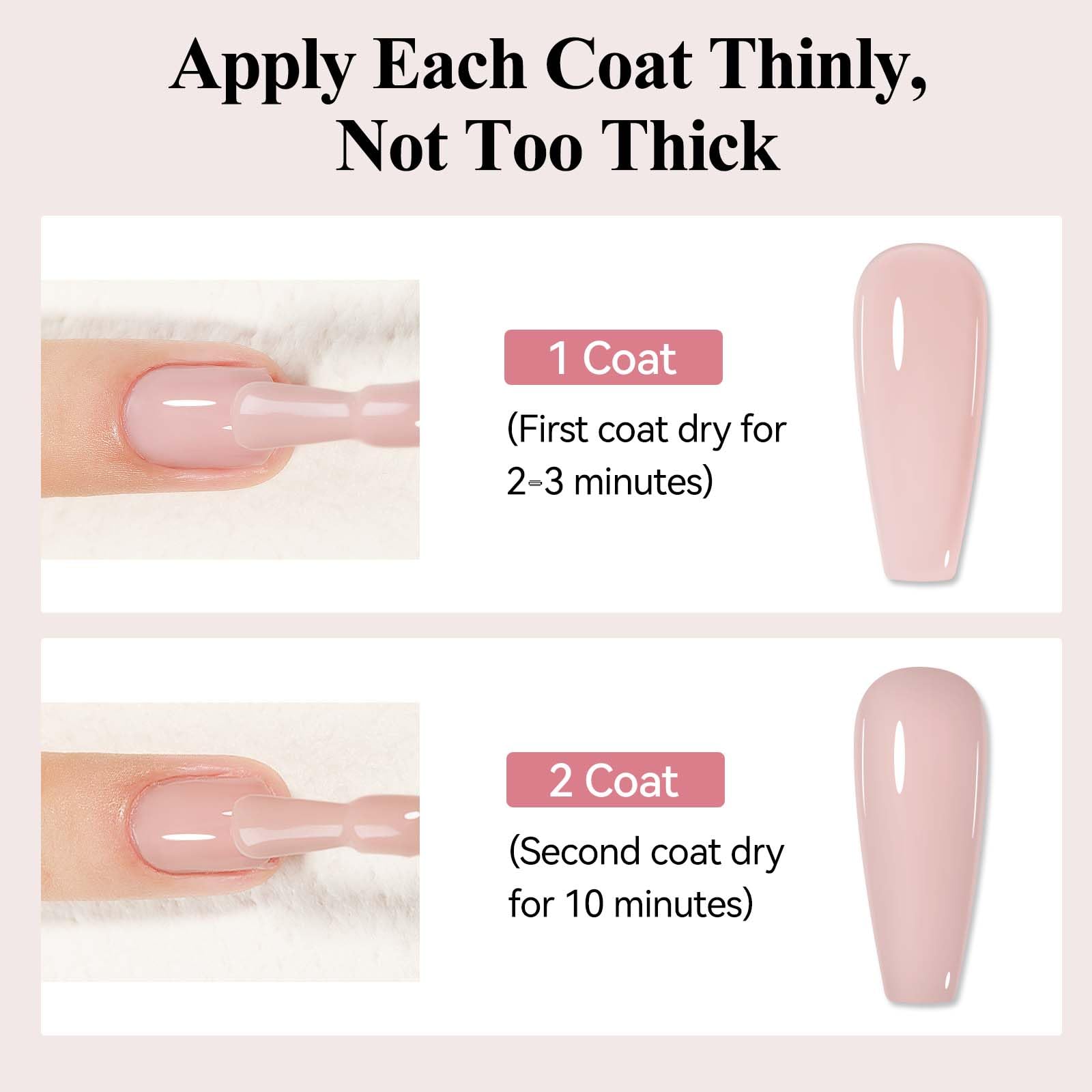 Bevimee polish texture swipe showing sheer coverage and smooth finish benefit