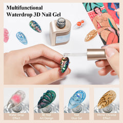 bevimee raindrop effect on nail showcasing glossy 3D dome detail and visual impact