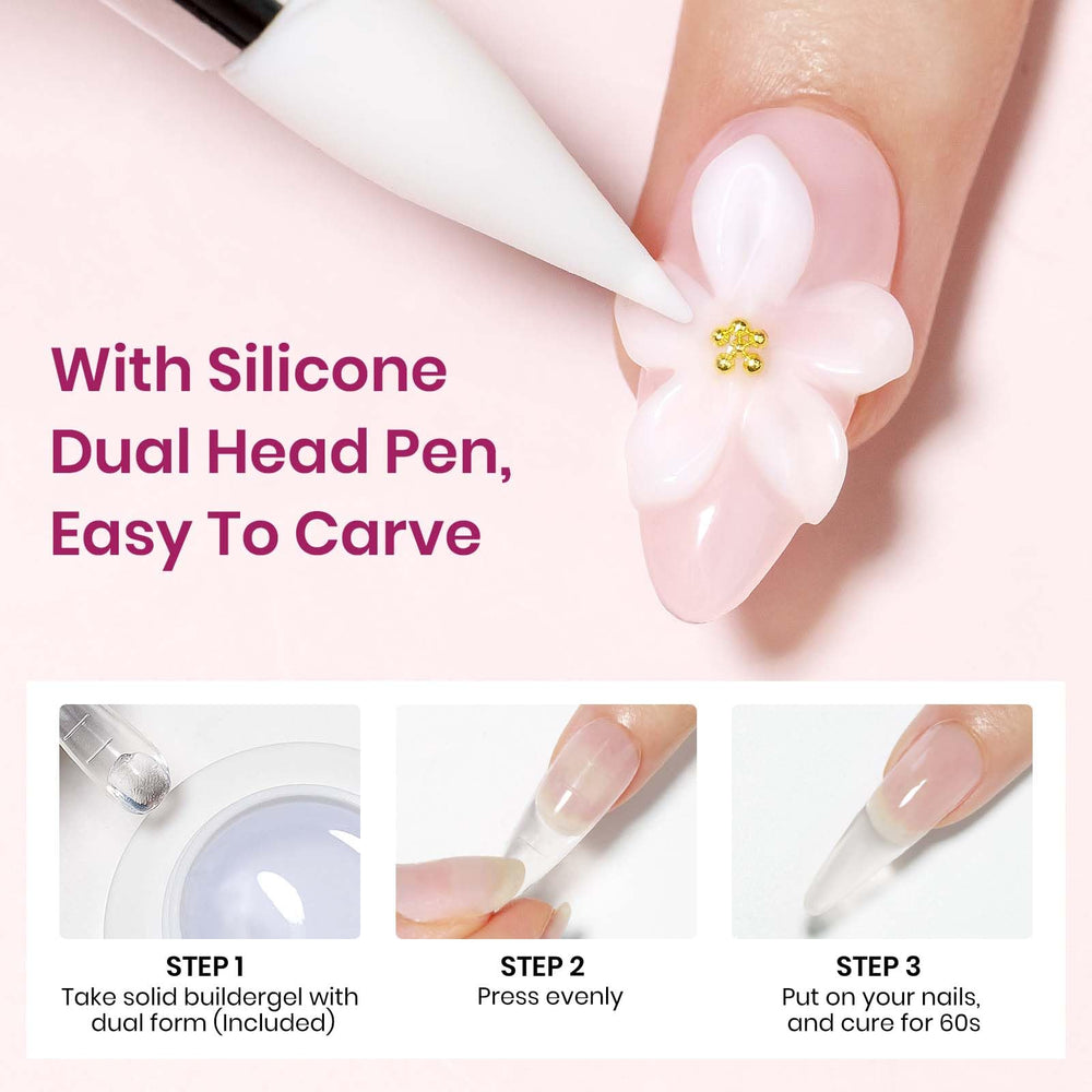 Bevimee double-head silicone carving pen and file for shaping precision