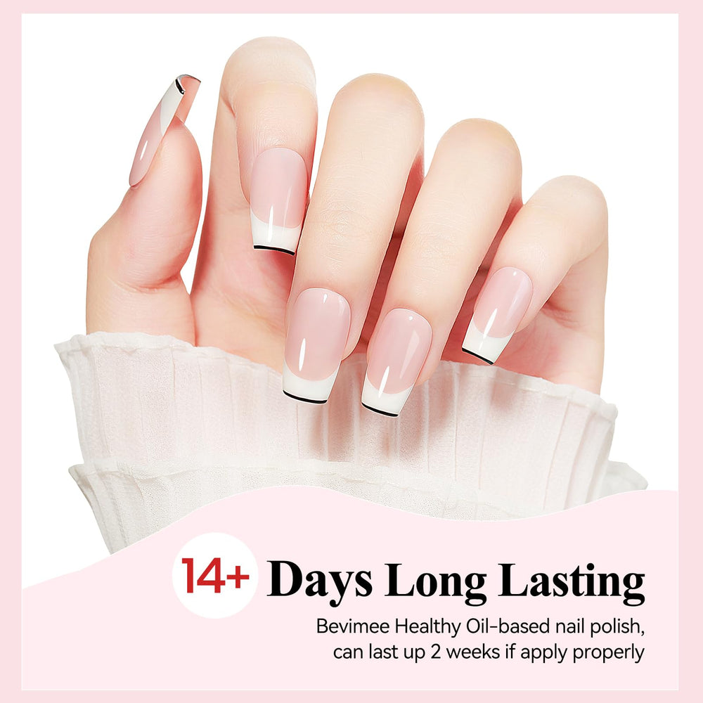 Bevimee single-stroke swatch on hand showing sheer nude coverage