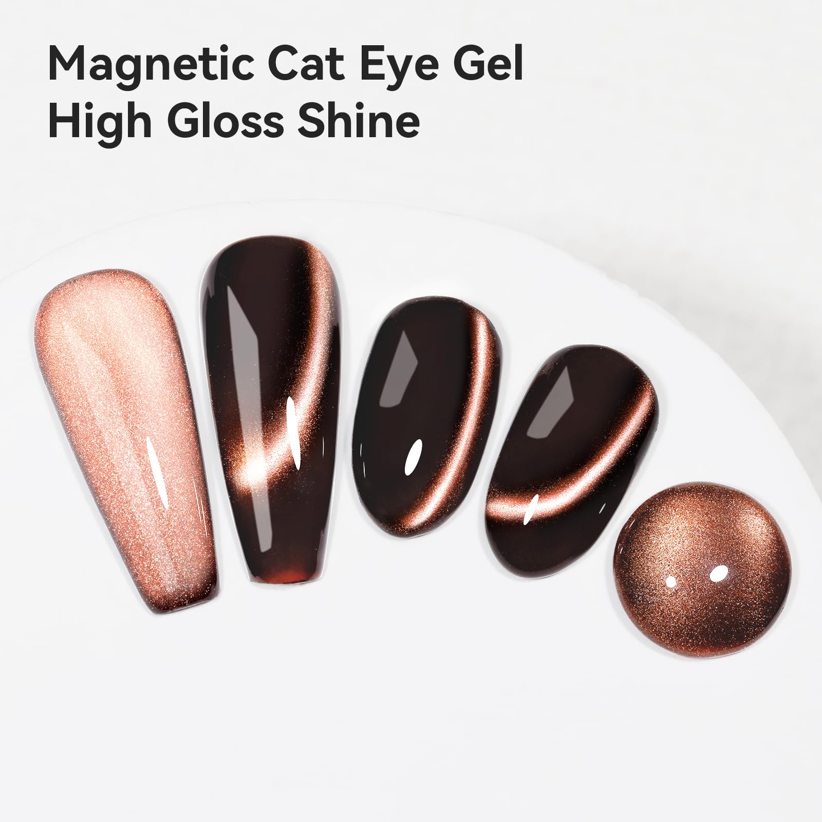 Bevimee brush stroke texture showing holographic brown shimmer for precise application benefit