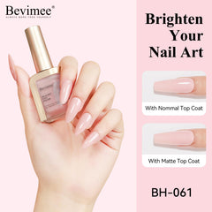 Bevimee two coats on nail with glossy finish and long-lasting shine