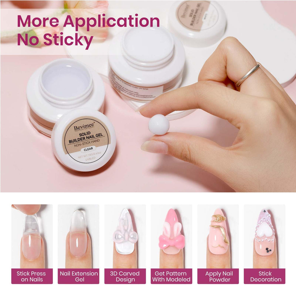 Bevimee white builder gel label detail for precise French tips