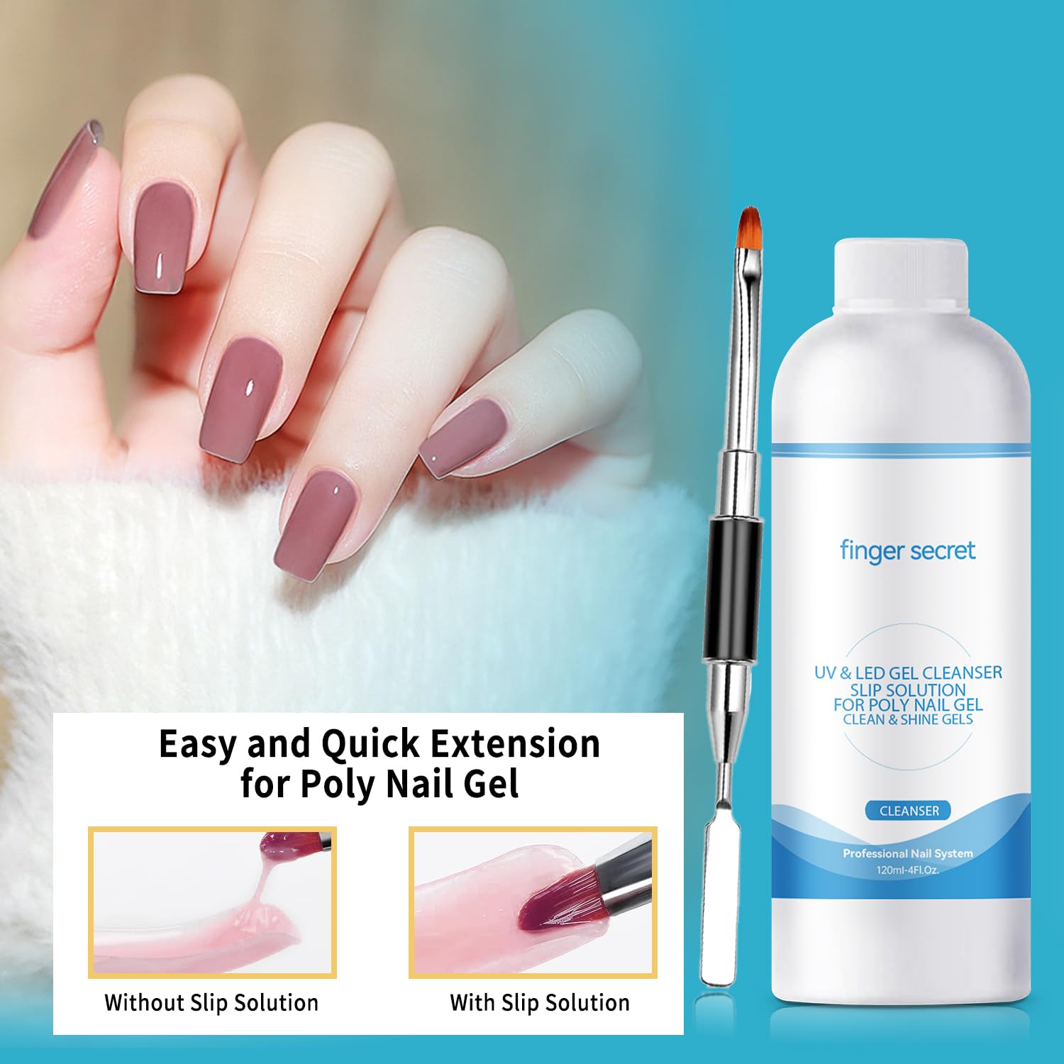 BEVINAS brush shaping poly gel on a nail demonstrating smoother sculpting