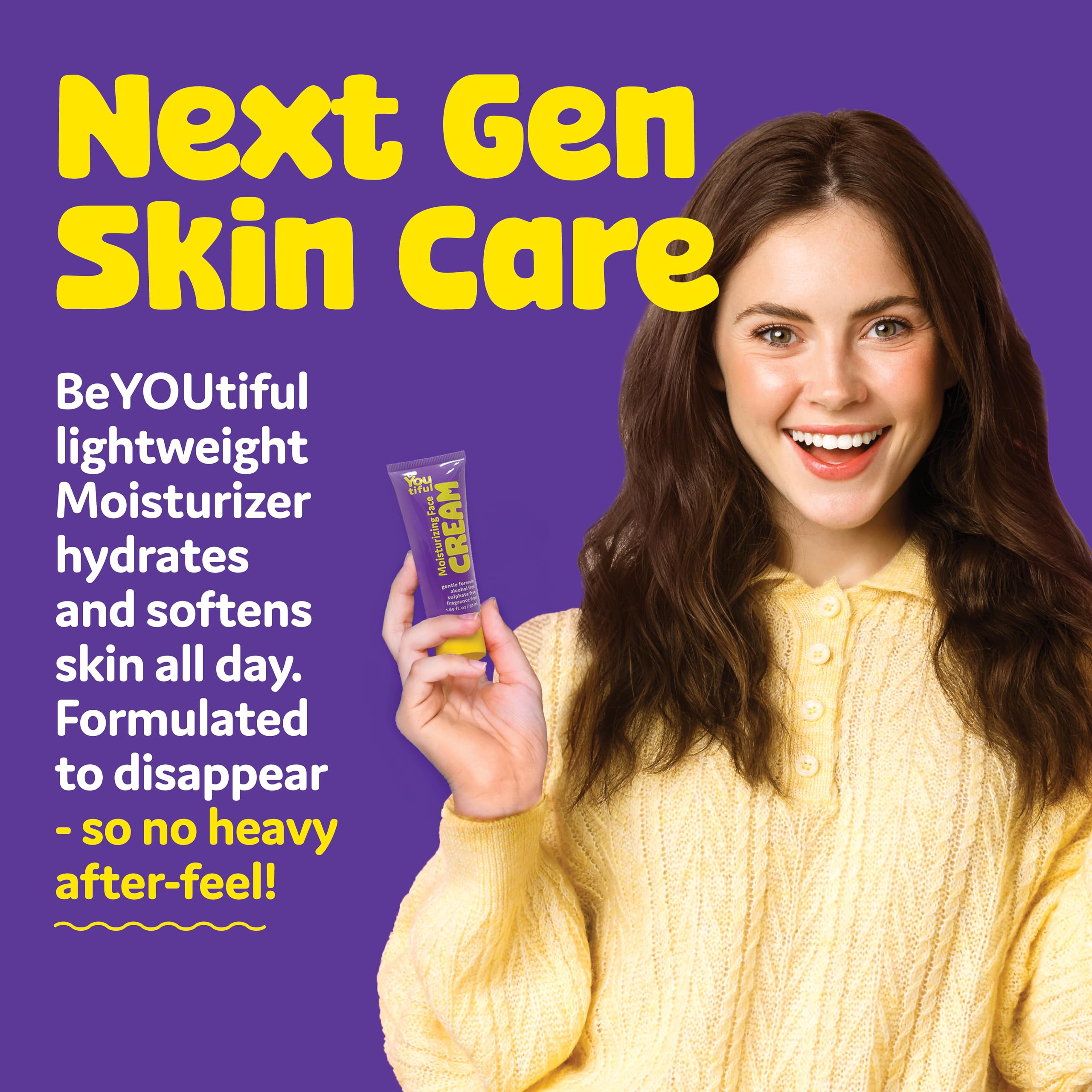 BeYOUtiful label close-up highlighting vegan, fragrance-free features and ingredient clarity