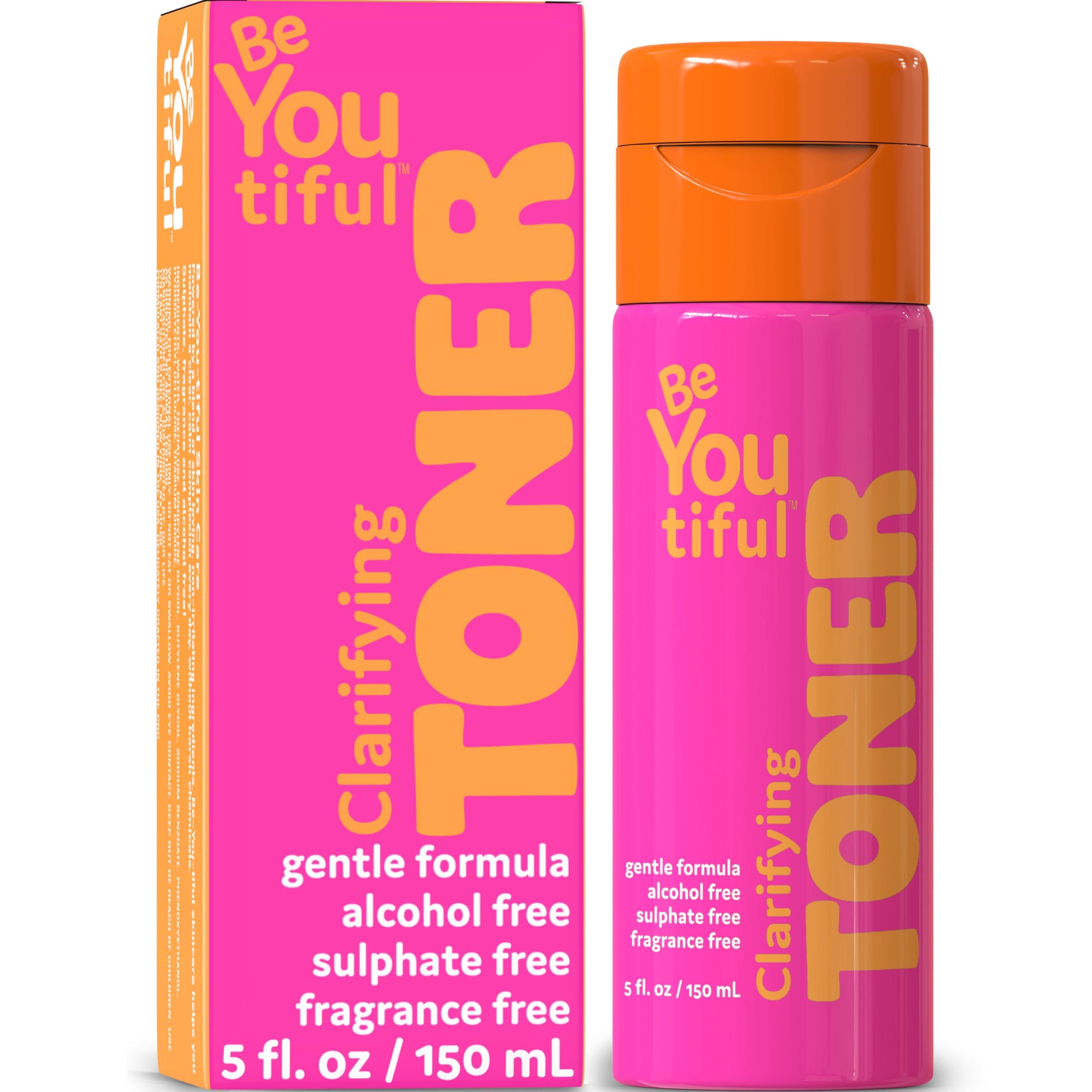 BeYouTiful front bottle view showing clean packaging and gentle formula benefit