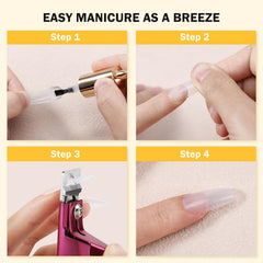 BEZOX trimming a false nail tip illustrating accurate, chip-free cuts