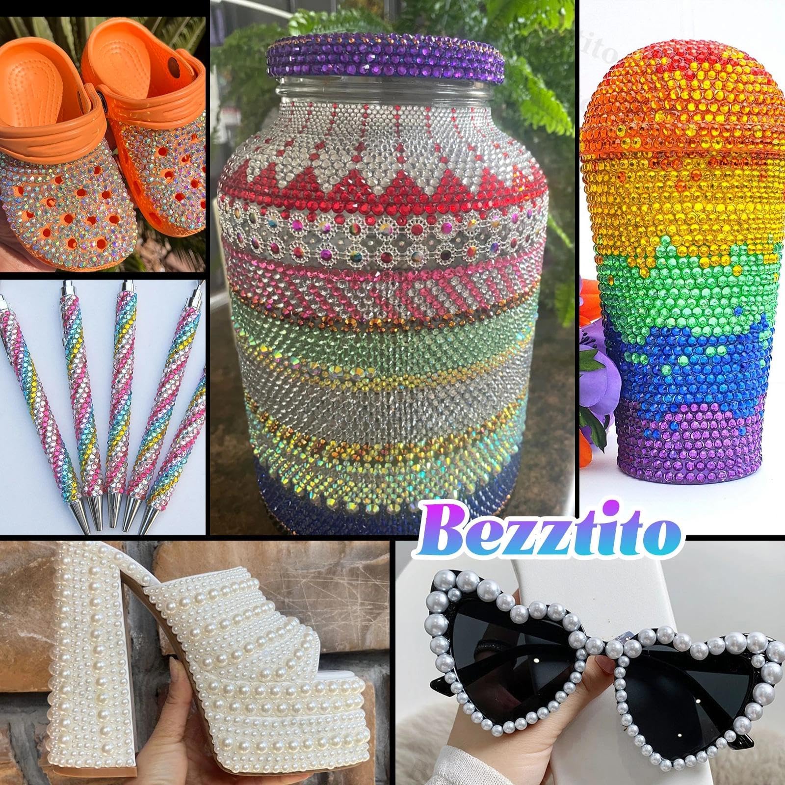 Bezztito phone case craft decorated with gems showing creative application ideas
