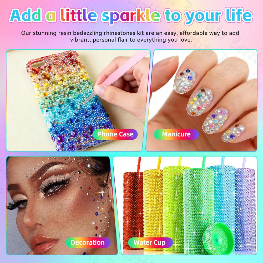 bezztito face makeup application with gems, festival-ready sparkle and secure hold