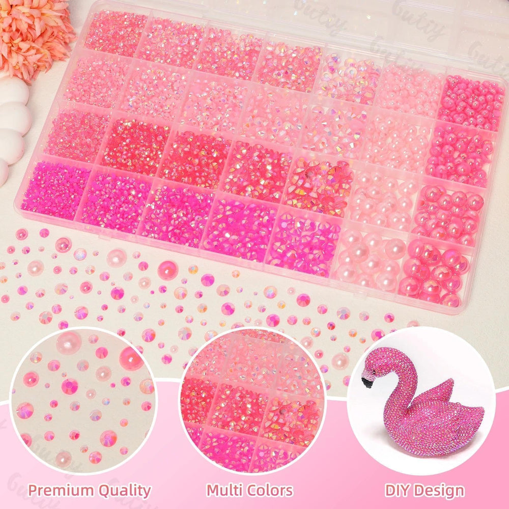 bezztito rhinestones applied on nail art demonstrating glossy finish
