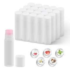 BFZMSLY front packaging showing 20 blank lip balm tubes and flavors benefit convenience