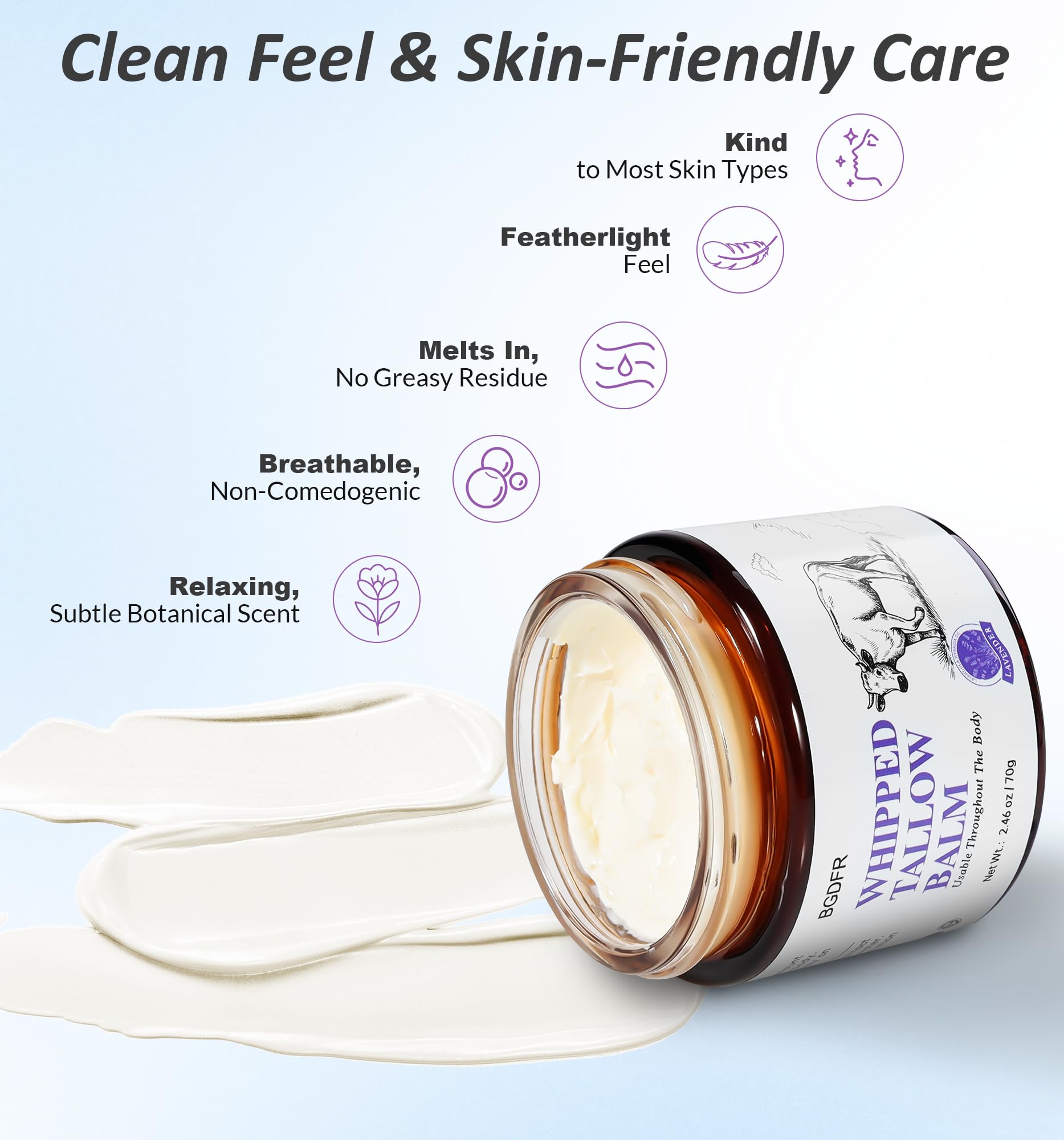 BGDFR balm being applied to hand demonstrating quick absorption and softening benefit