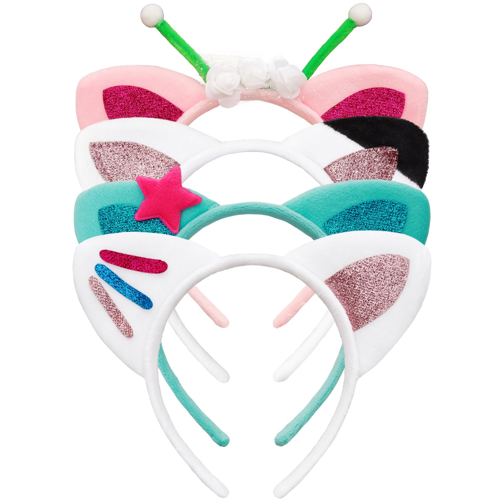 Bgfhna front packaging showing four cat ear headbands and gift-ready presentation