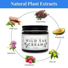 BGYVNU wild yam cream with organic wild yam root ingredient display showing natural source