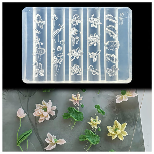 BHCCXZ lotus mold front view showing clear petal shapes and easy use benefit