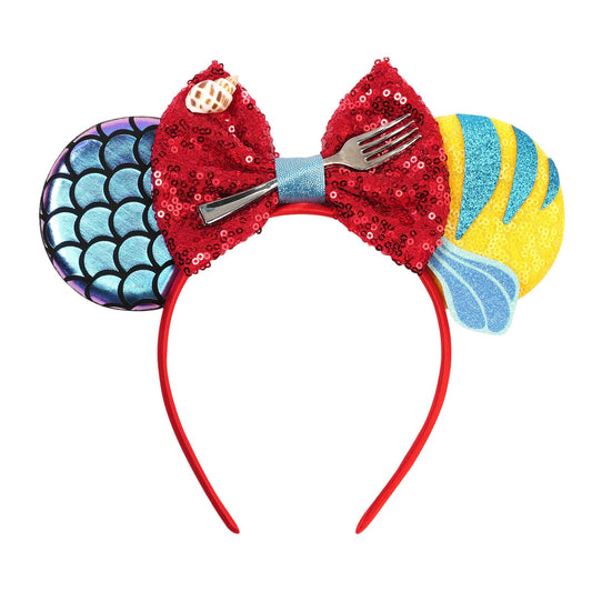 bianbaistar front view of headband showcasing ears and bow, playful event-ready accessory