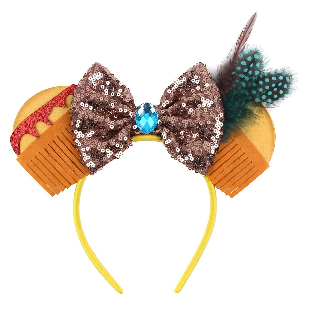 bianbaistar front view headband showing velvet and big ears for bold style