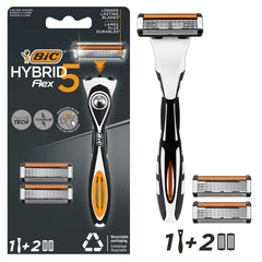 BIC Hybrid 5 Flex handle front view showing sturdy control and balance