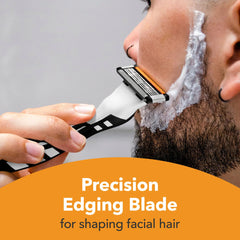 BIC Hybrid 5 Flex precision blade trimming under the nose for accurate shaping