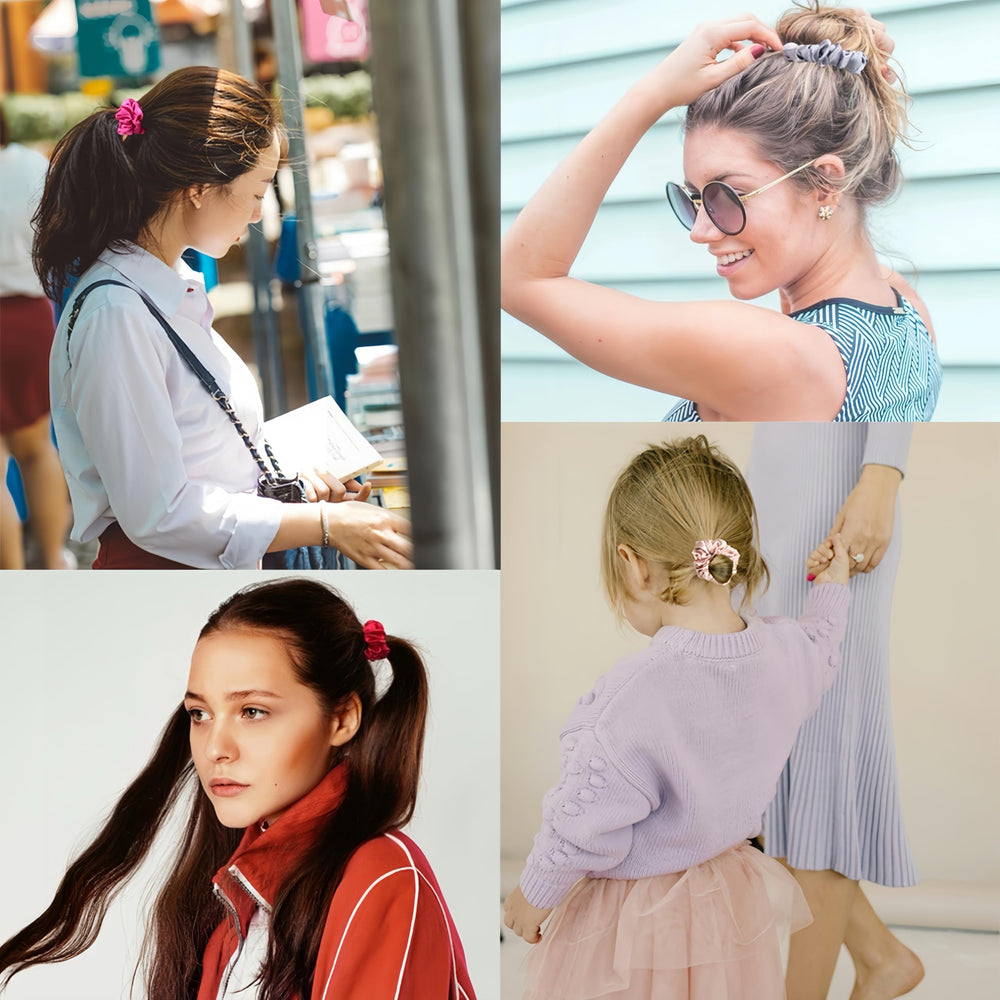 BIEAEIA scrunchie on wrist beside a bag showing versatile accessory and quick hair fix