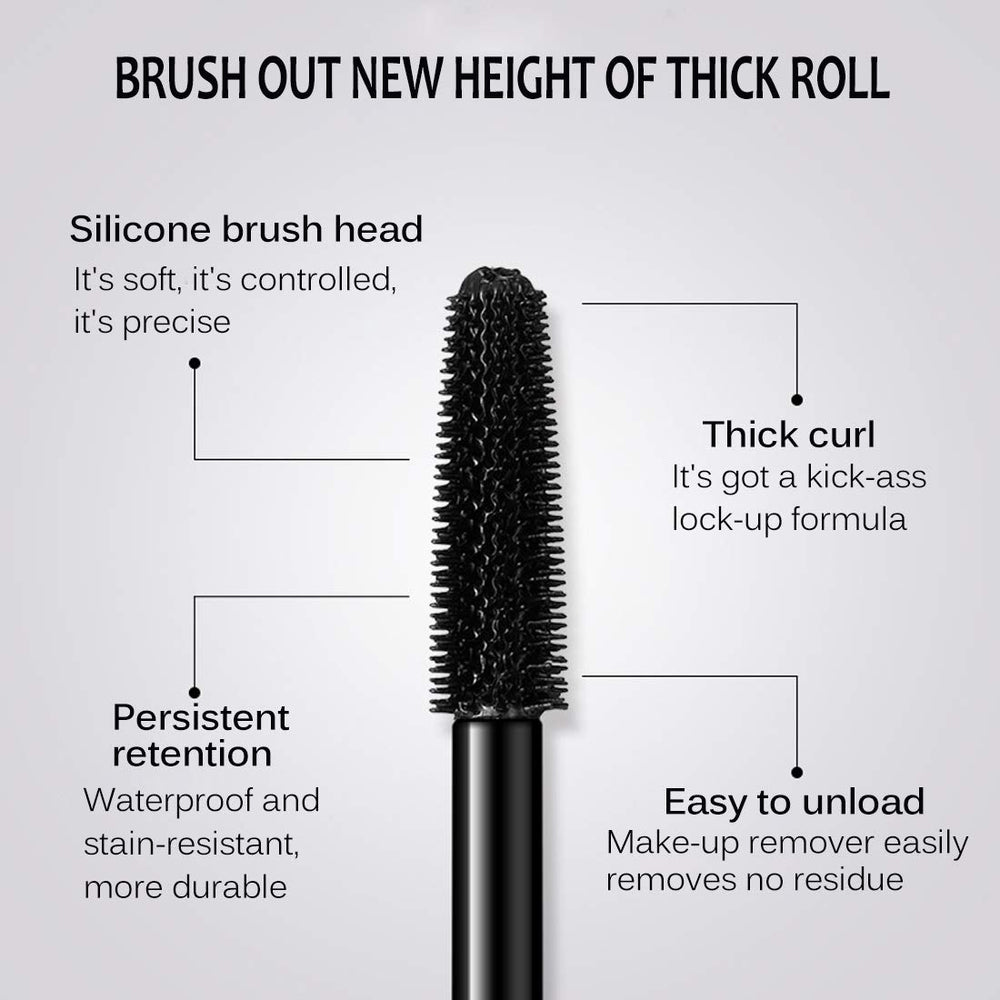 Bieyoc mascara next to hand for scale indicating compact travel-friendly size