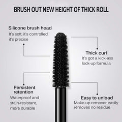 Bieyoc mascara next to hand for scale indicating compact travel-friendly size