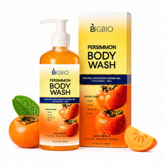 BIGBIO front bottle view showing label and fresh persimmon benefit
