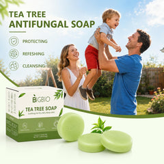 BIGBIO soap with foaming net creating rich lather for efficient cleansing