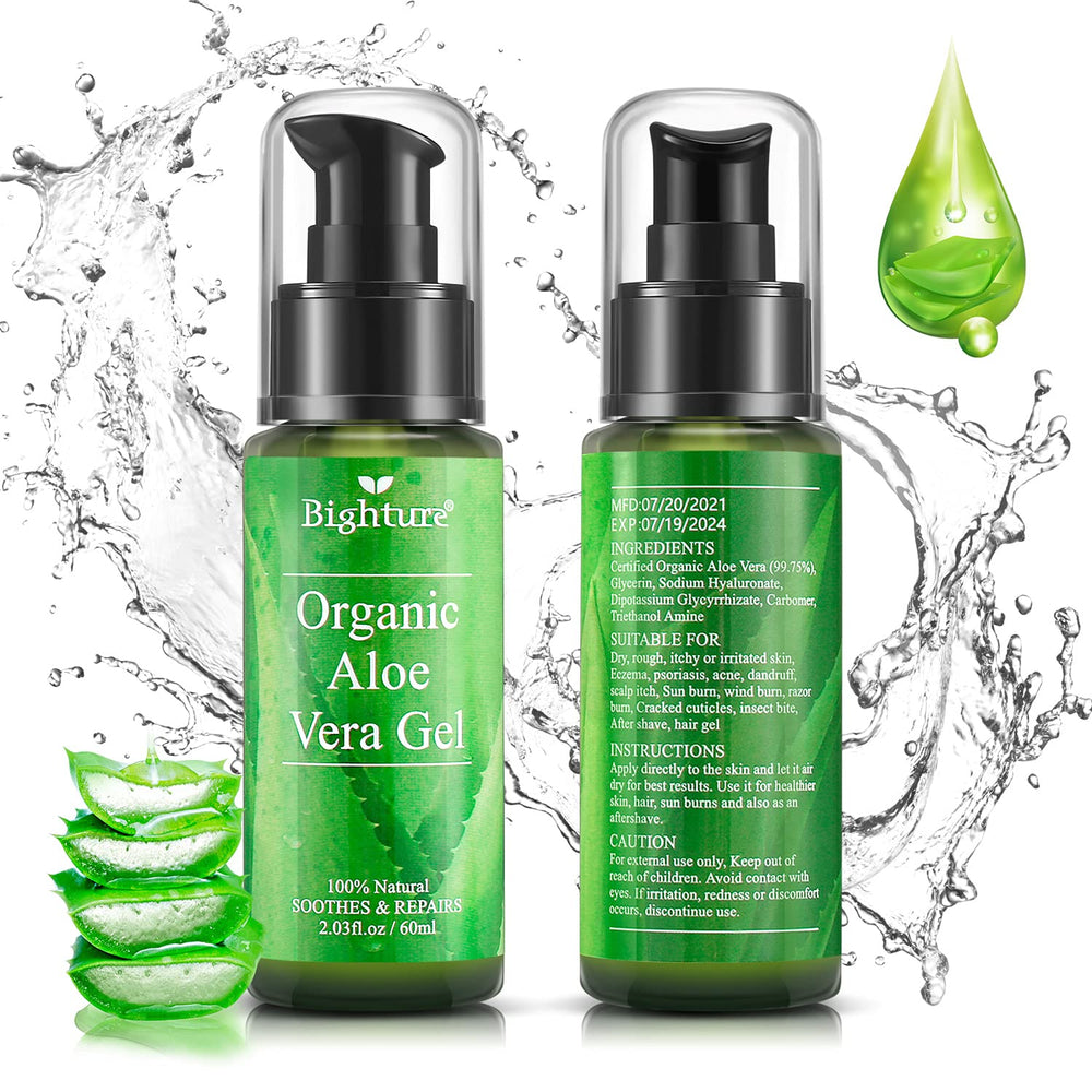 BIGHTURE gel texture close-up showing clear smooth gel for fast absorption