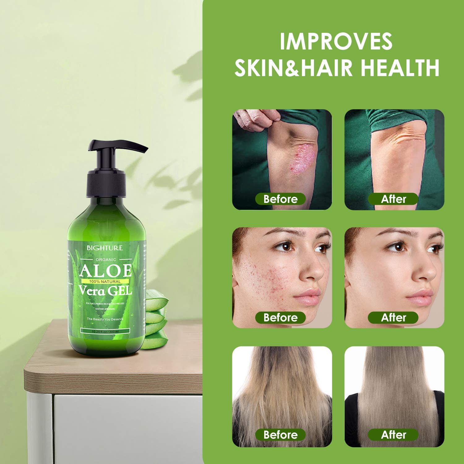 BIGHTURE applied to forearm to show soothing effect and quick-drying benefit