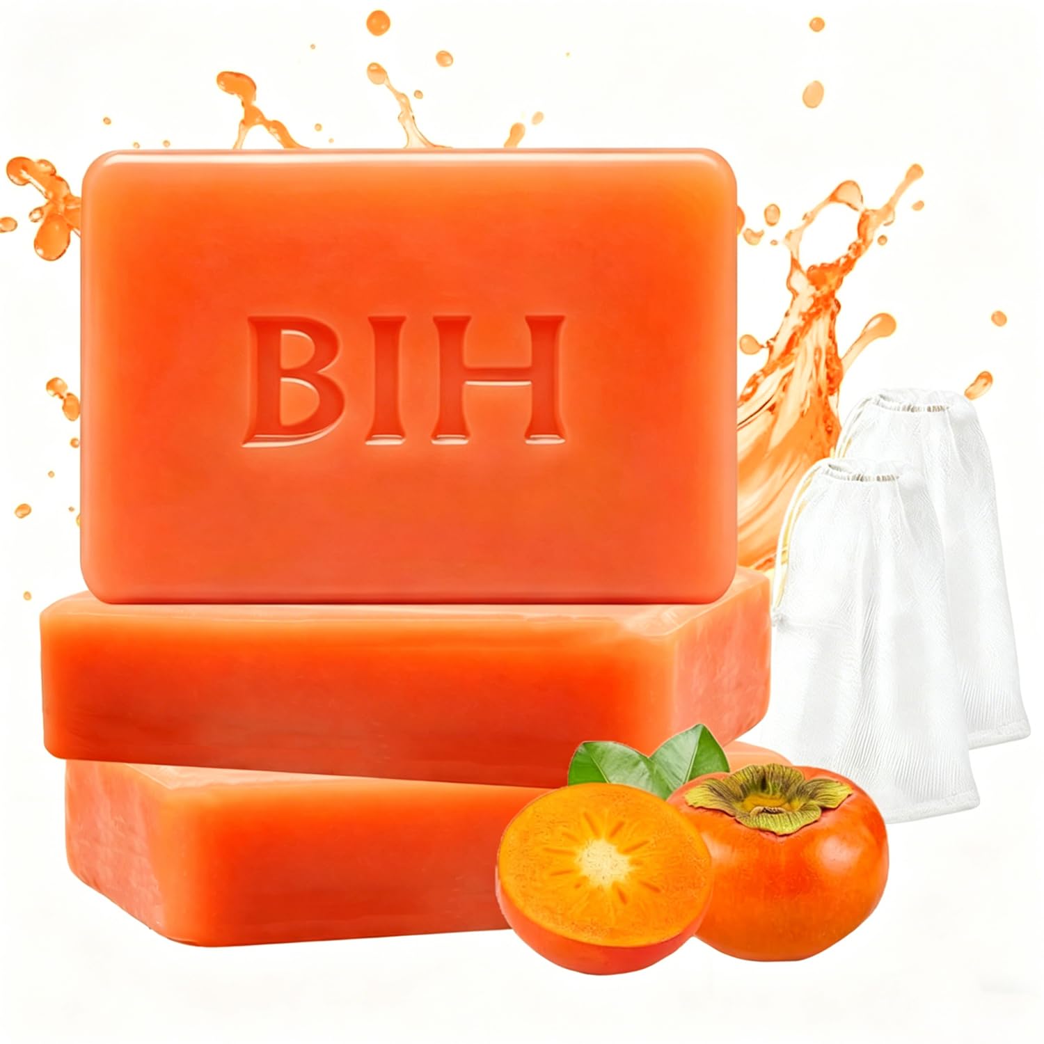 BIH persimmon soap front packaging showing natural deodorizing benefit