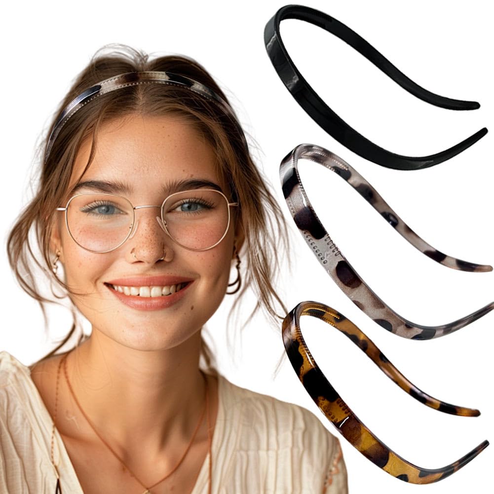 BIKCZEWIN front view of three headbands showing colors and shapes, comfortable all-day wear