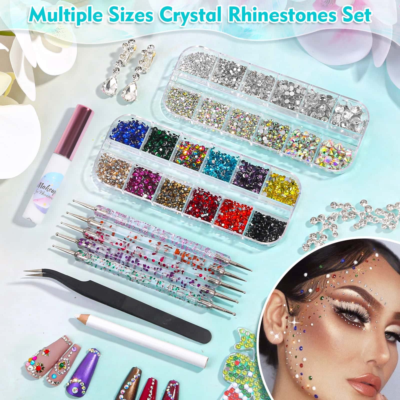 Billbotk clear AB crystal close-up revealing cut facets and sparkle for enhanced highlights