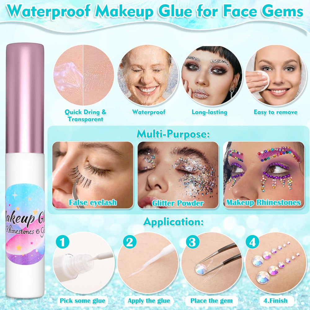Billbotk colorful eye gems detail displaying vibrant hues ideal for eye accents and stage makeup