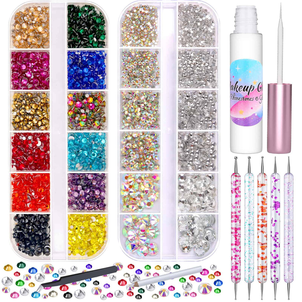 Billbotk front packaging showing organized rhinestone compartments and labels for easy selection
