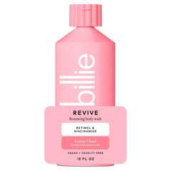 Billie bottle front packaging showing Cotton Cloud scent and calming design benefit