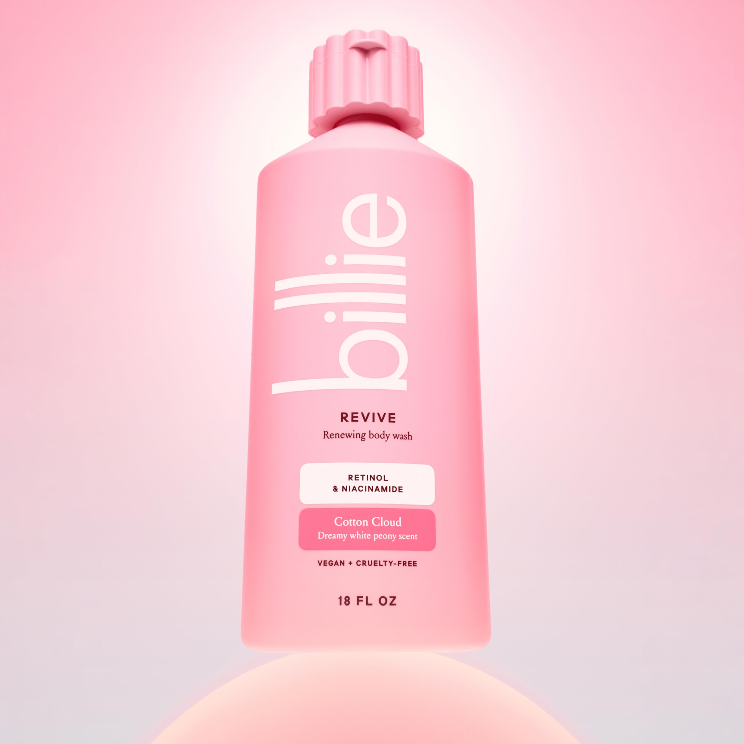 Billie gel texture on palm highlighting cushioning lather for gentle cleansing benefit