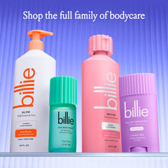 Billie label close-up showing ingredient callouts and paraben-free benefit