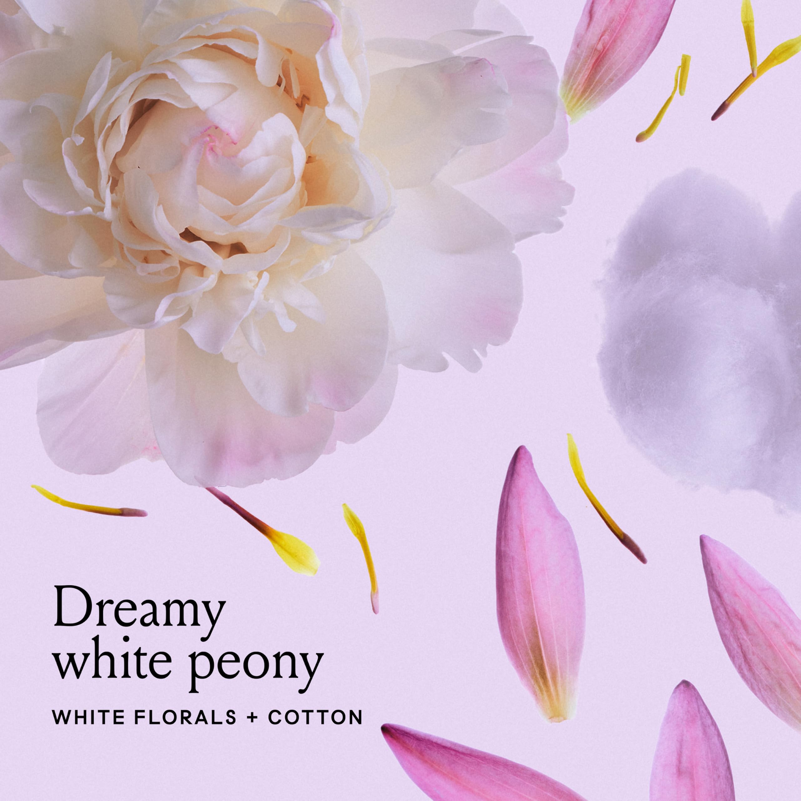 Billie scent inspiration with peony visuals showing soft floral fragrance benefit