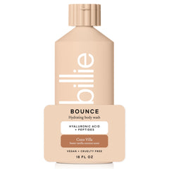 Billie front bottle showing label and Coco Villa scent benefits