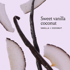 Billie scent inspiration with coconut and vanilla evoking creamy fragrance benefit